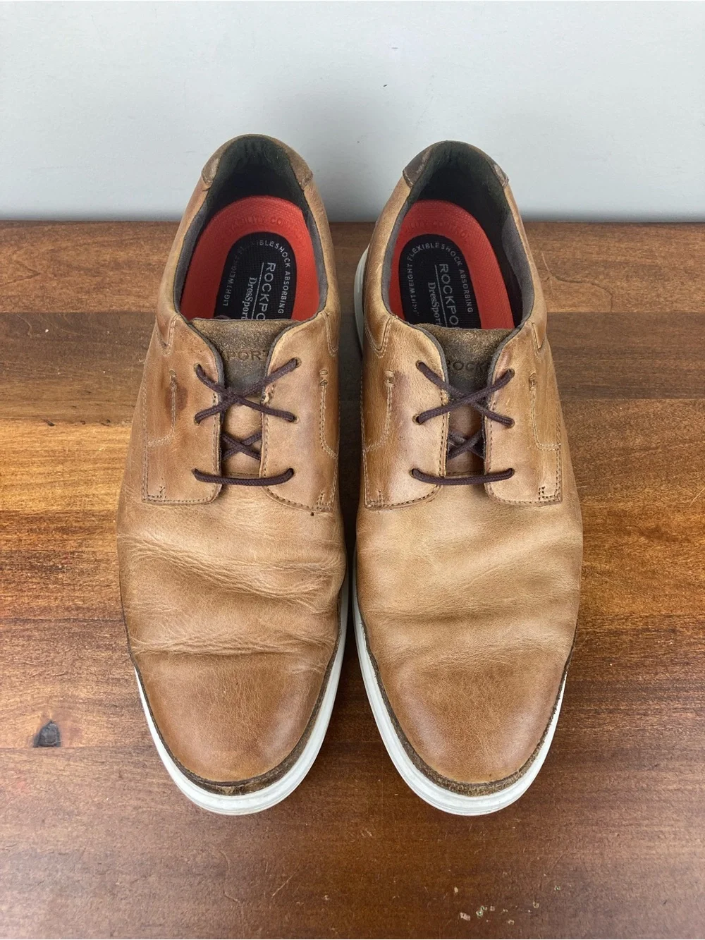 Rockport DresSports Oxford Shoes Caramel Leather CH1289 Men’s Size 10.5M.